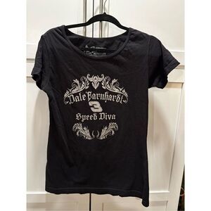 Chase Authentic Nascar #3 Dale Earnhardt Speed Diva Black Shirt Women’s Sz L